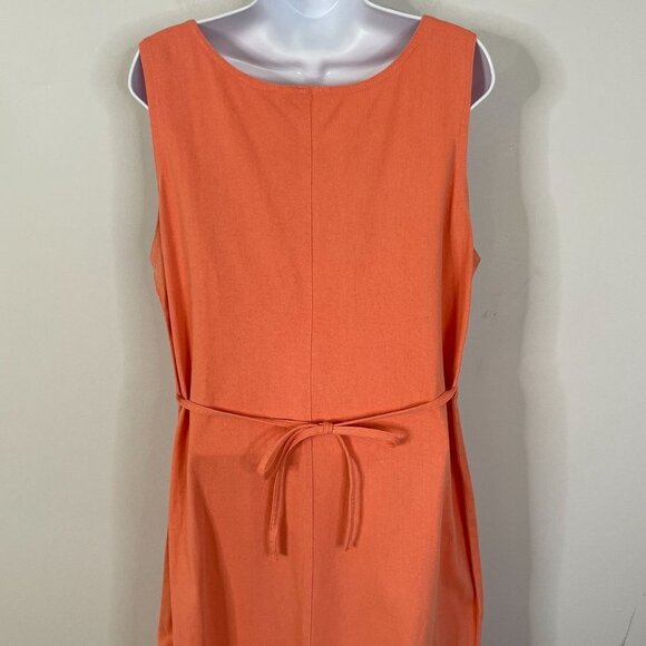 WEARABLE ART Womens Dress MAXI BEACHY 2 PC Jacket Sleeveless Vintage L Orange - Picture 8 of 14